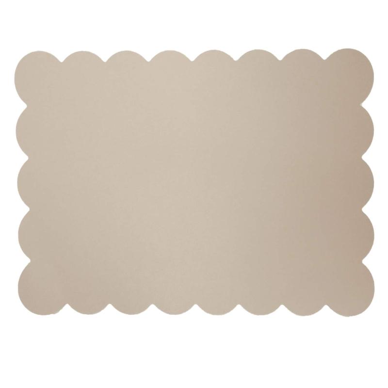 Bordstablett, tallriksunderlägg VÅGA i PVC med vågig kant i sandfärg