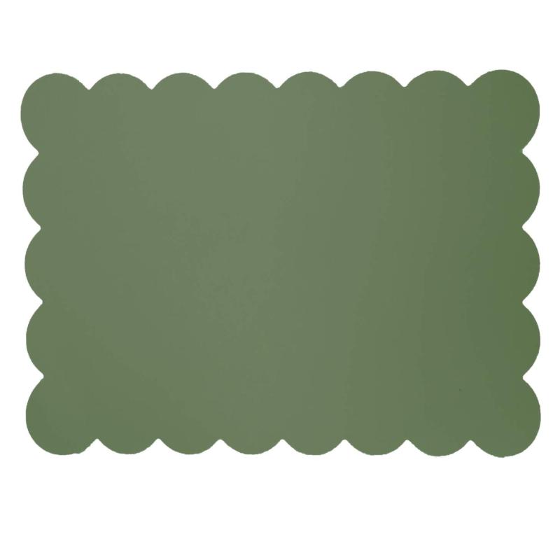 Bordstablett, tallriksunderlägg VÅGA i PVC med vågig kant i grönt