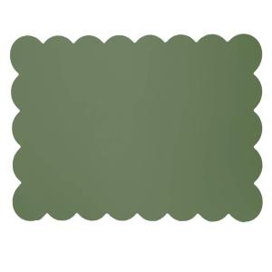 Bordstablett, tallriksunderlägg VÅGA i PVC med vågig kant i grönt