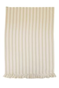 Kökshandduk MADICKEN randig i linnefärg och offwhite med volang i nederkanten