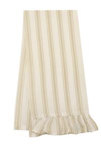 Kökshandduk MADICKEN randig i linnefärg och offwhite med volang i nederkanten