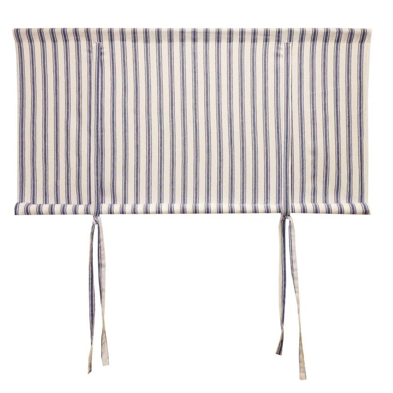 Hissgardin MADICKEN randig i blått och offwhite, tre olika bredder