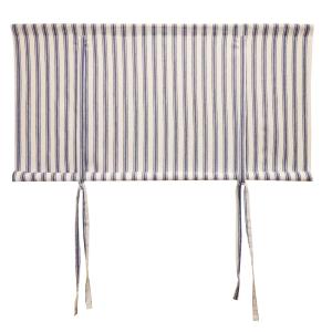 Hissgardin MADICKEN randig i blått och offwhite, tre olika bredder