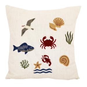 Kuddfodral SEALIFE med broderade havsdjur