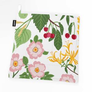 Grytlapp Haga, med bär, blommor och blad. 1 pack, Stl 22x22 cm, Grön