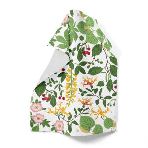Kökshandduk Haga, med bär, blommor och blad. 1 pack, Stl. 46x70cm. Grön