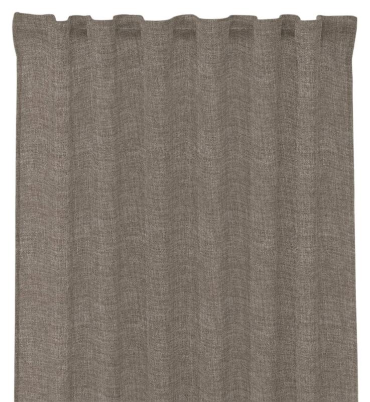 Mörkläggningsgardin SKYMNING, extra lång, black out, enfärgad, melerad i mullvadsfärg