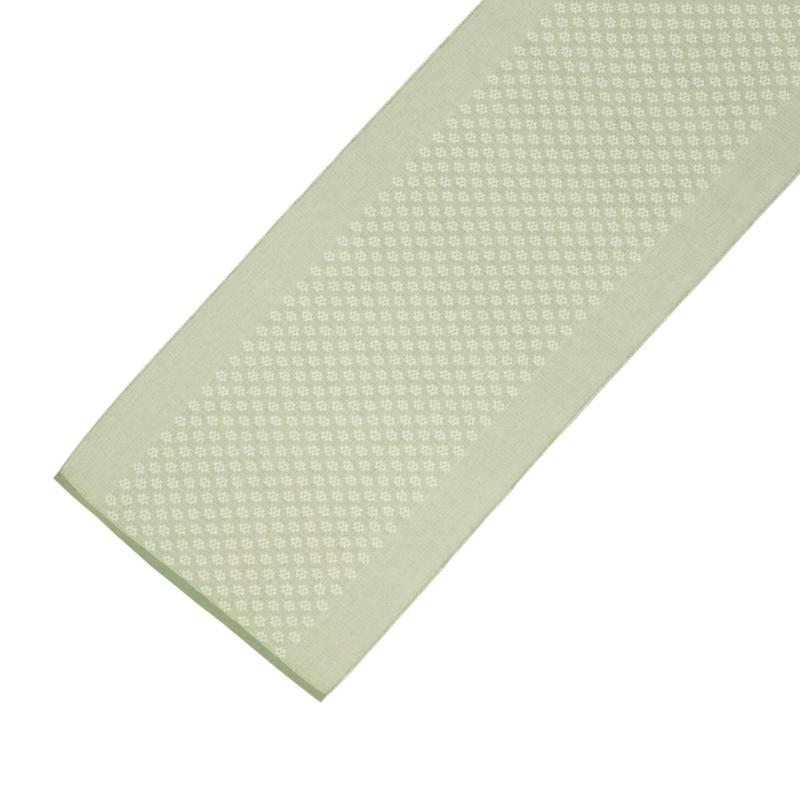 Bordslöpare MARIA  i ljusgrönt med vävt mönster i mitten och släta sidor