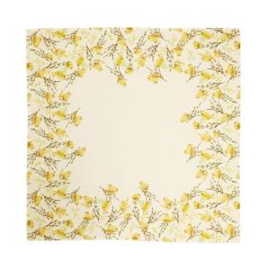 Fyrkantig Duk GULLVOR PÅSK med söta små gula kycklingar utmed kanterna