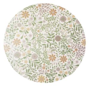 Rund Plasttablett, tallriksunderlägg BACKA med blommor i persikofärg