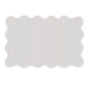 Bordstablett, tallriksunderlägg CESAR, randig i beige och vitt med bågad kant