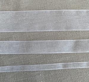 Textilband, organzaband i antikvitt i tre bredder med lyster