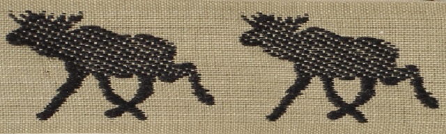 Textilband ÄLGAR, 22mm beige/svart