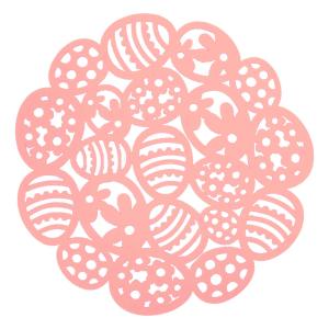 Rund Bordstablett, tallriksunderlägg EGGS med rosa ägg i filtmaterial