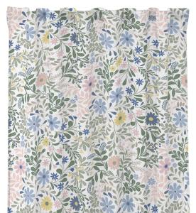 Gardin BACKA med blommor i pastellfärger