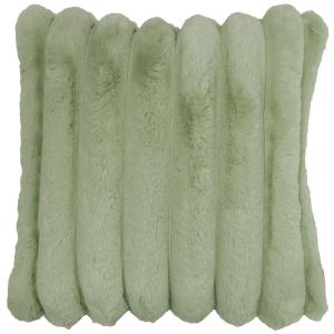 Kuddfodral Brooklyn med breda ränder i fuskpäls i ljusgrönt