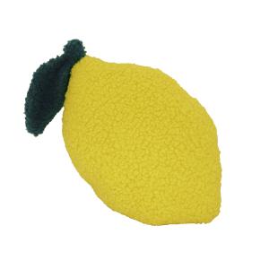 Fylld Kudde CITRON i mjuk gul och grön sherpafleece