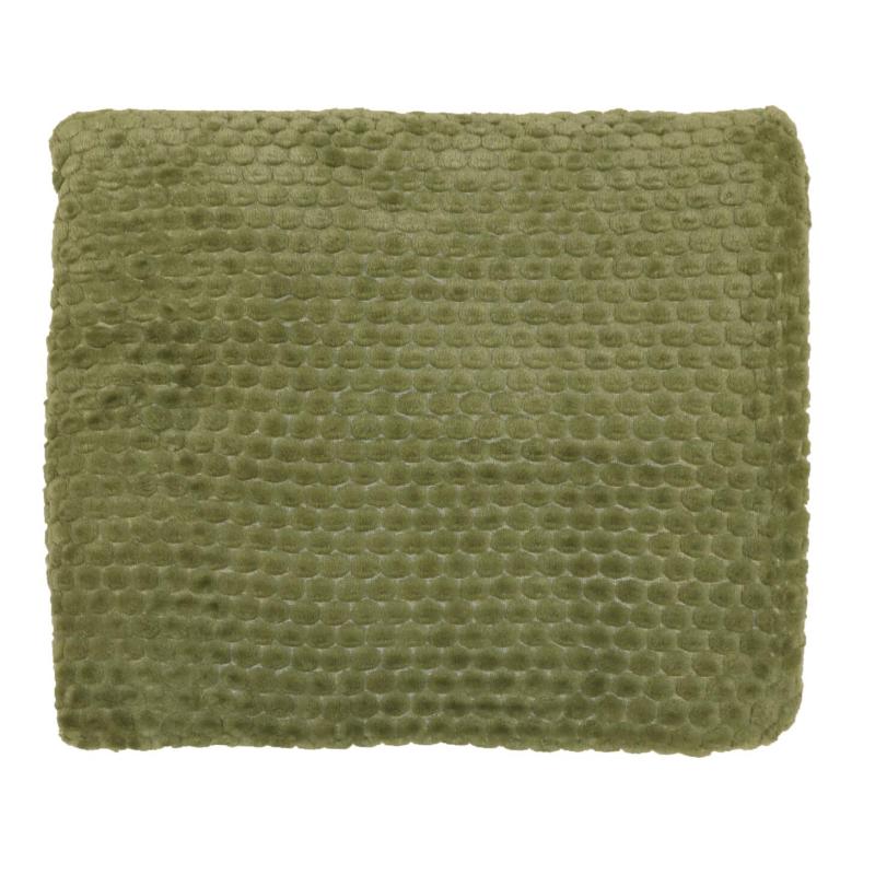 Pläd OTTO, enfärgad i mjuk bubblig fleece i grönt