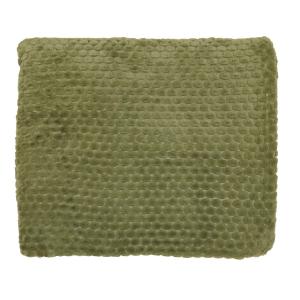 Pläd OTTO, enfärgad i mjuk bubblig fleece i grönt