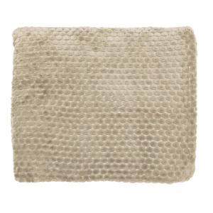Pläd OTTO, enfärgad i mjuk bubblig fleece i sandfärg