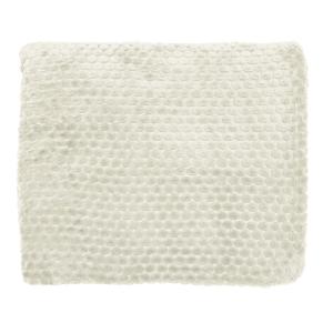 Pläd OTTO, enfärgad i mjuk bubblig fleece i vitt