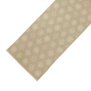 Bordslöpare FLINGOR med tryckta snöflingor på beige bottenfärg