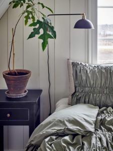 Bäddset CLOUD med bubblig resår effekt i grön percale bomull