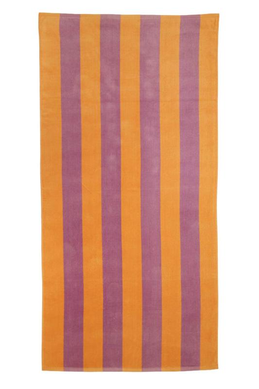 Badlakan, Beachfrotte HAPPY i mjuk velour med ränder i lila och orange