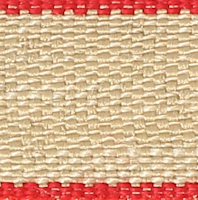 Textilband/Hemslöjdsband, finns i bredderna 5 mm och 11 mm , linne med röd kant