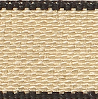 Textilband/Hemslöjdsband, finns i bredderna 5 mm och 11 mm , linne med svart kant