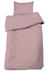 Bäddset ELTON, enfärgat vintage tvättat bäddset med jeans söm i rosa