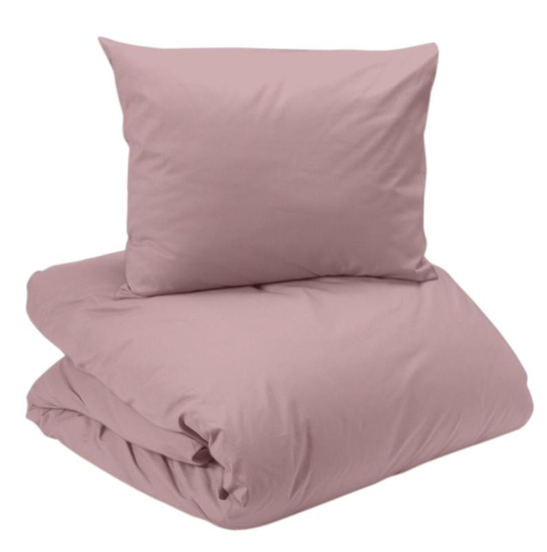 Bäddset ELTON, enfärgat vintage tvättat bäddset med jeans söm i rosa