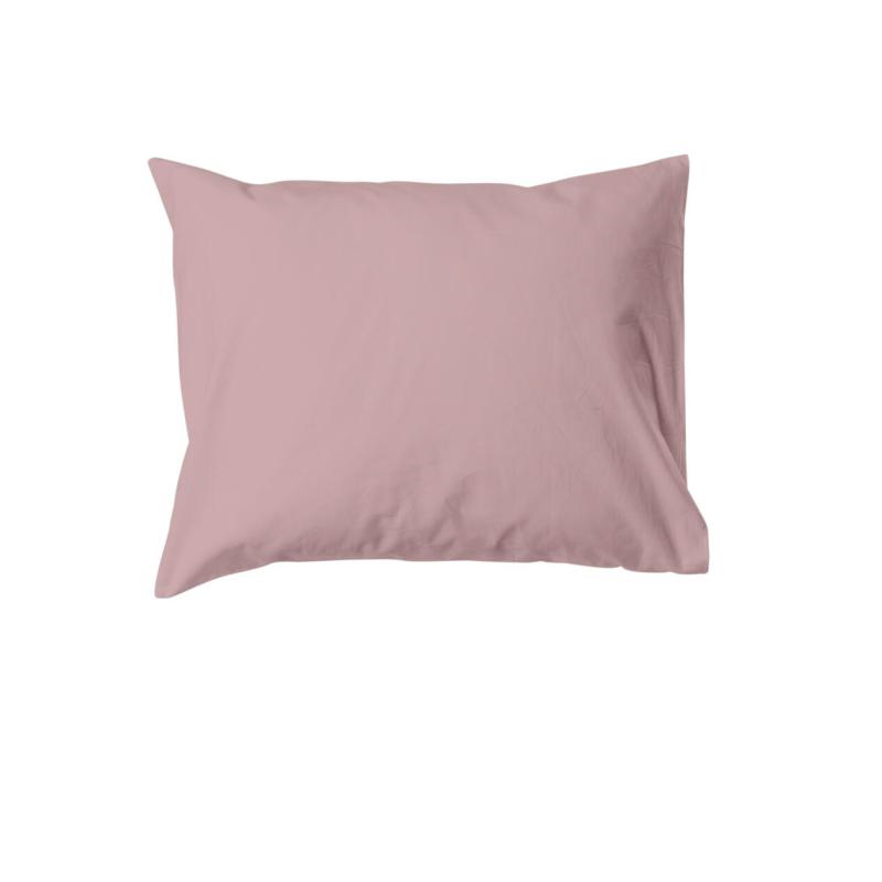 Örngott ELTON, enfärgat vintage tvättat örngott med jeans söm i rosa