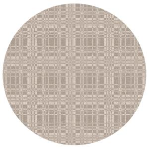 Rund Vaxduk med klassiskt rutigt drällmönster i beige