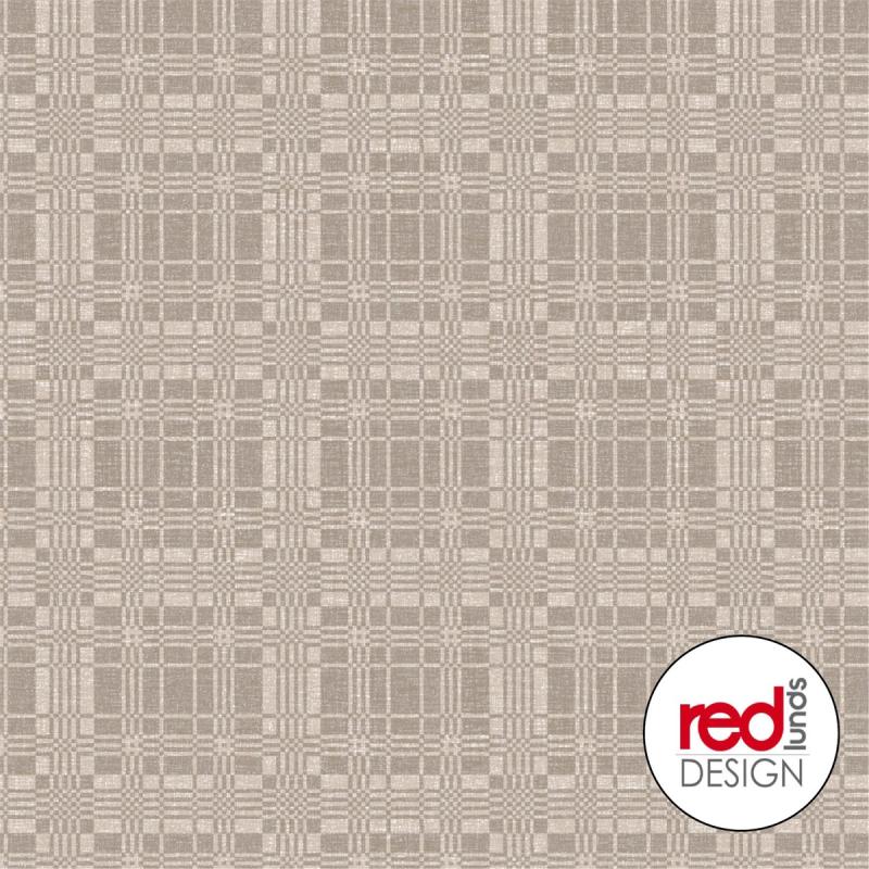 Vaxduk på metervara med klassiskt rutigt drällmönster i linnefärg