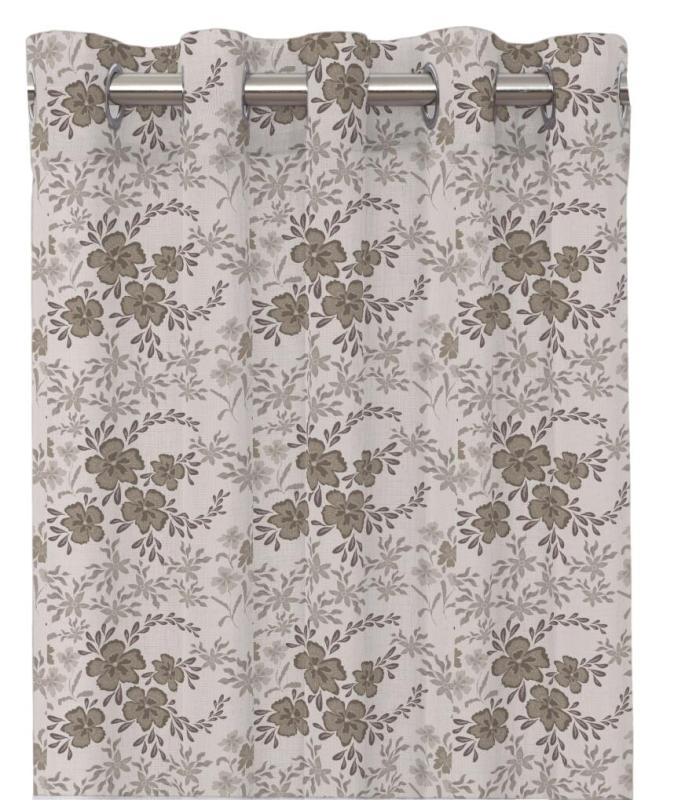 Gardin ESTRID med beige och bruna blommor och blad