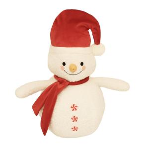 Fylld Kudde SNOWMAN utformad som en snögubbe i tomteluva