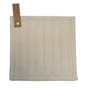 Grytlapp HJALMAR i beige med nitad hank i läderimitation