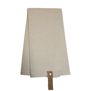 Kökshandduk HJALMAR i beige med nitad hank i läderimitation