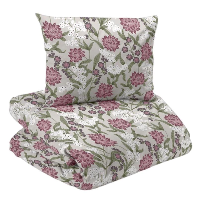 Bäddset KIARA med stora rosa, lila och vita blommor