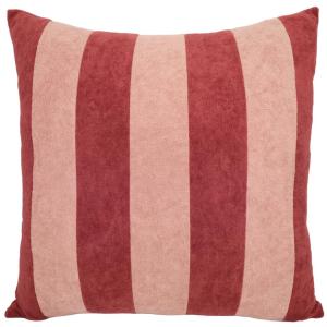 Kuddfodral STRIPES, randig i rosa och ljusrosa i kortklippt teddy-kvalité
