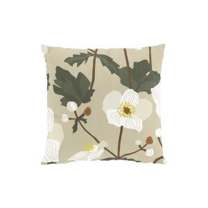 Kuddfodral Anemon, med vita anemoner, 47x47cm, Vit
