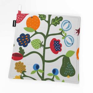 Grytlapp FRUKTTRÄD, fantasifullt mönster med frukter i färgsprakande kulörer