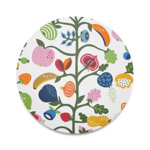 Grytunderlägg FRUKTTRÄD, fantasifullt mönster med frukter i färgsprakande kulörer