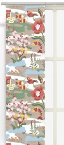 Panelgardin Landet bubblar, Röd/Orange