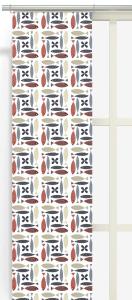 Panelgardin FINA FISKEN med små fiskar i rött, blått och beige