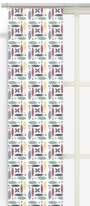 Panelgardin FINA FISKEN med små fiskar i rött, blått, gult och grönt