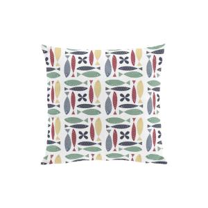 Kuddfodral FINA FISKEN med små fiskar i rött, blått, gult och grönt