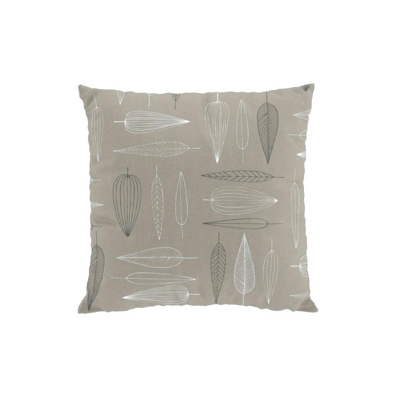 Kuddfodral FROSTBLAD med stiliserade blad på beige bottenfärg