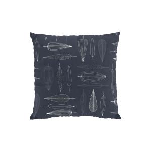 Kuddfodral FROSTBLAD med stiliserade blad på blå bottenfärg